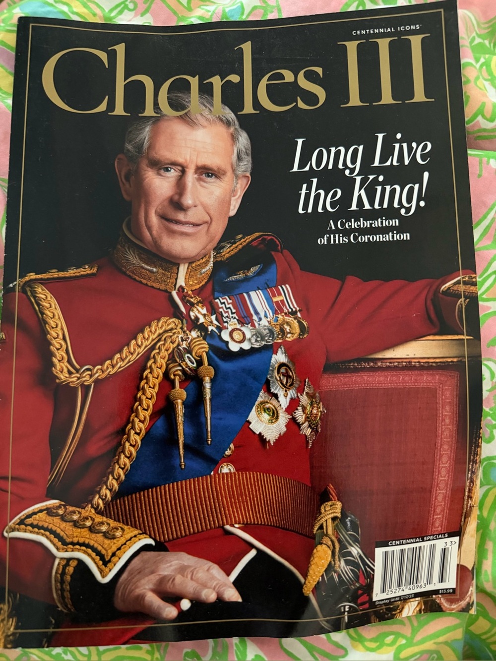 Charles III Centennial Icons Magazine - Long Live the King! (Red & Blue)